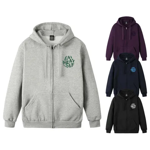 남녀공용 레터링 로고 기모 후드 집업 점퍼