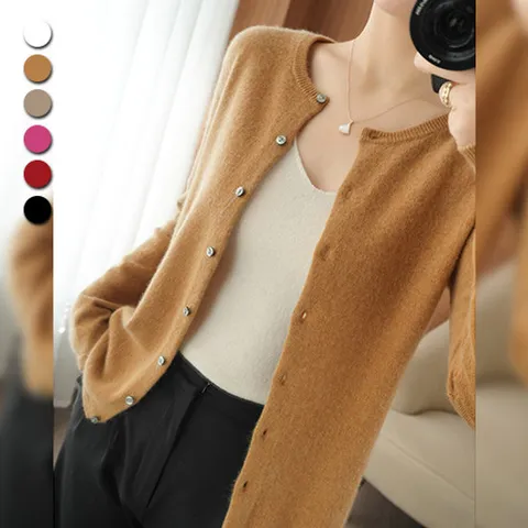 [유니제이] 리치 라운드 니트 가디건