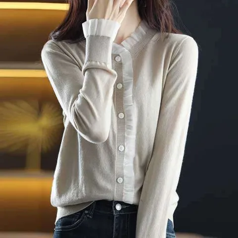 애플[A1836]-레이스 업 숏 가디건