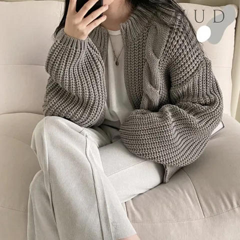 [휴드] 스티 빅꼬임 니트 가디건 3color