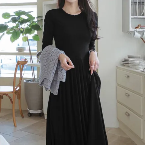 [마이더스비] 코우 플리츠 롱 원피스