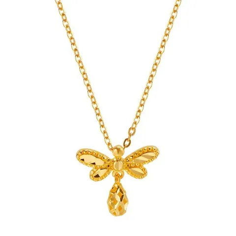 [한국금다이아몬드] 여자 순금 목걸이 눈꽃 컷팅 벌 볼 24K 3.75g 18K장식