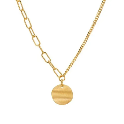 [한국금다이아몬드] 여자 순금 목걸이 웨이브 코인 24K 11.25g 18K장식