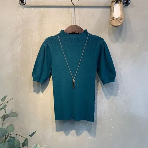 씨샵인더룸 / 메이요 반폴라 골지 퍼프 반팔 니트 4color C