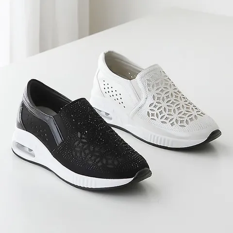 [더힐슈즈] 비즈 에어 여성 여자 슬립온 운동화 스니커즈 4cm