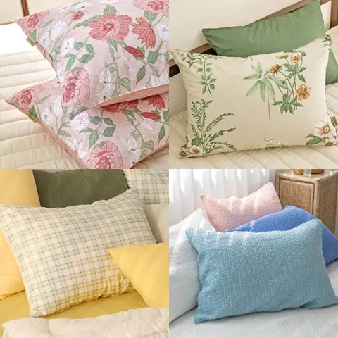 [무료배송]바자르 소재별 베개커버(50X70)1장 20종택1 면 먼지없는 피그먼트 아사 리플 서커 인견