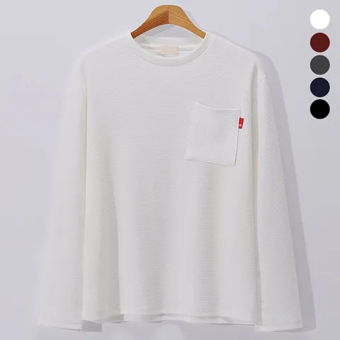 [후앙스] 데일리 포켓 총알 엠보 라운드 티셔츠 DMRT3506