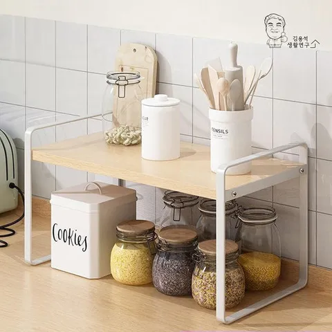 감성 우드 철제 미니 선반 조립식앵글 수납정리 1단