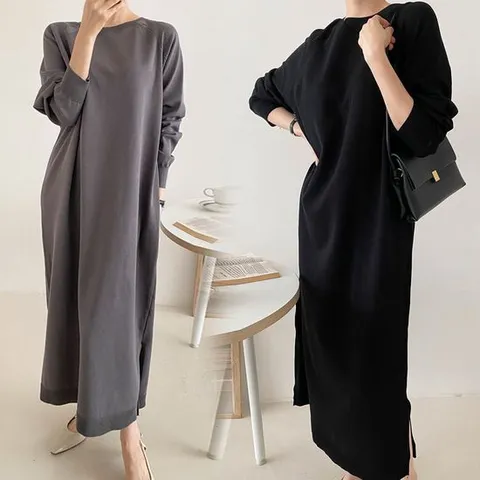 [보리맘]데일리 니트 가을 원피스 루즈핏 롱원피스