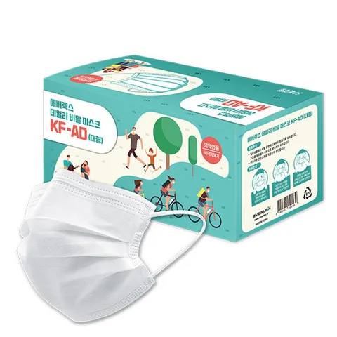 에버렉스 KFAD 데일리 비말차단 덴탈 일회용 마스크 50매 화이트