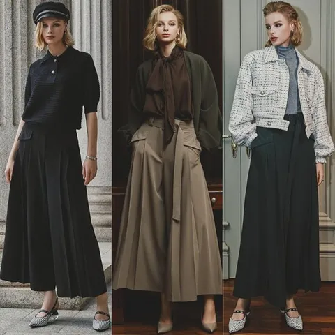 A라인 플리츠 팬츠 1종