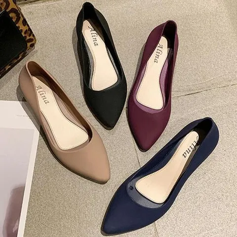 여성 여름 젤리 플랫슈즈 기본 패션 캐주얼 정장 구두
