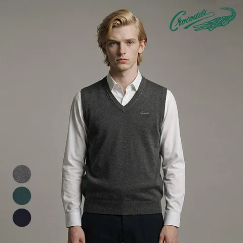 [TAG가 78,000원] 크로커다일 공식 어반 라인 클래식 니트 베스트