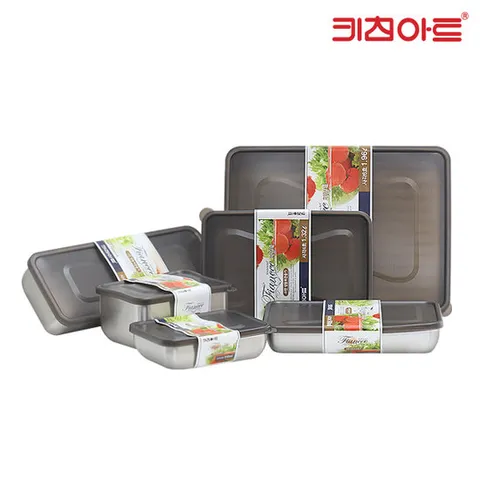키친아트 피앙세 304스텐 냉동용기 6종 1+2+3+4+5+6호