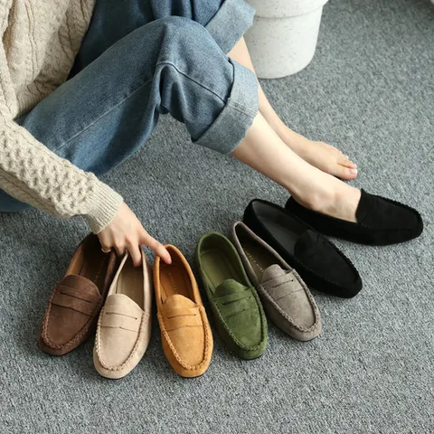 비비오 드라이빙 슈즈 발편한 쿠션 스웨이드 여성 로퍼