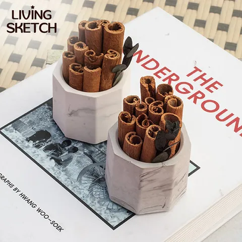 [리빙스케치] 시나몬 스틱 석고마블 미니 8각 계피향  인테리어소품 선물포장