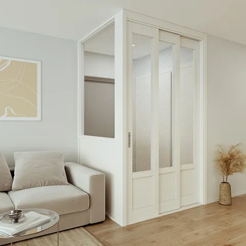 리바트집테리어 뮤트 3연동 중문 1501~1800(ㄱ자 오픈형 스타일유리)