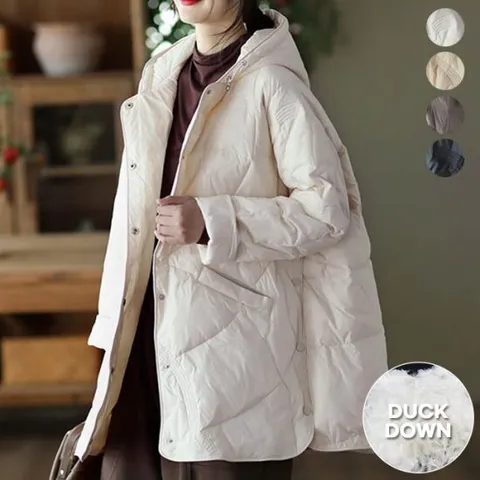 [어썸][단독특가]W퀼팅 덕다운 후드 패딩 점퍼_258831