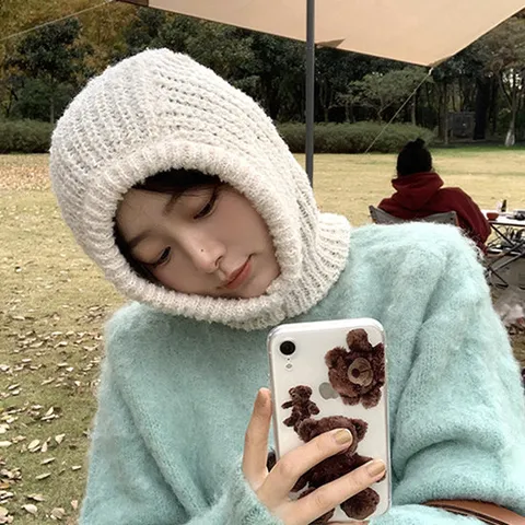 엔비 플레져 바라클라바 후드 넥 워머 겨울 빕 방한 여성