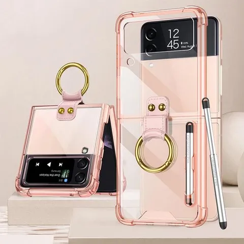 갤럭시 z플립4 반투명 터치펜 펜슬 세트 링 케이스