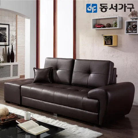 동서가구 모던EWJ9 비바 PU가죽 3인용 소파+스툴 DF624674