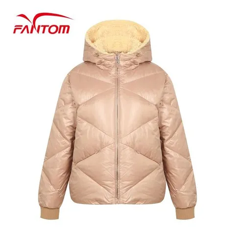 [팬텀] 여성 광택 변형 퀼팅 덕다운 점퍼