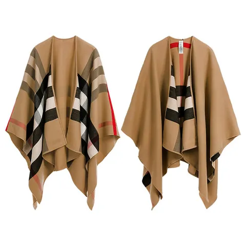 버버리 리버서블 판초 케이프 40294061 카멜