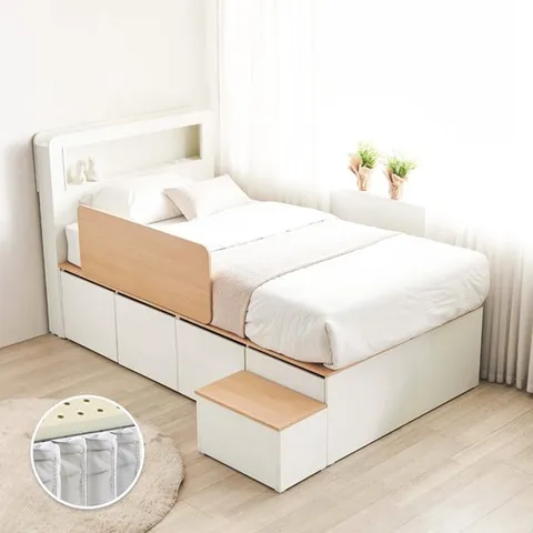 동서가구 엘르 LED SS 벙커침대+계단+가드+케미컬매트 DF922225