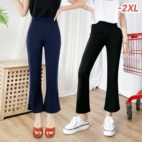 여름 시원한 스판 부츠컷 밴딩팬츠 부츠컷 슬랙스 빅사이즈 쿨팬