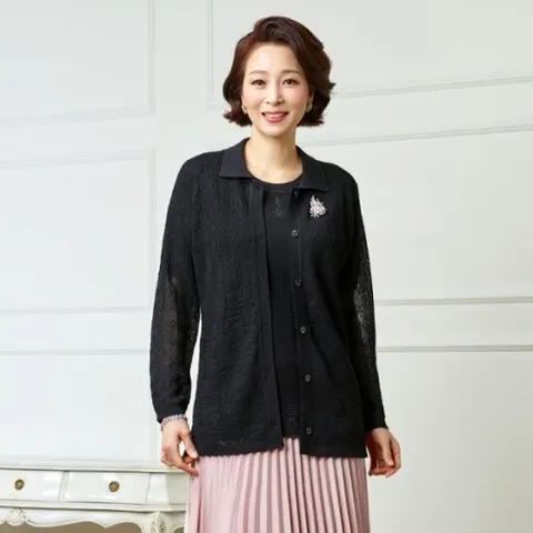 [마담엘레강스] 크로쉐 니트 앙상블