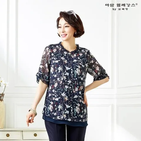 마담엘레강스 플로라 시폰 블라우스