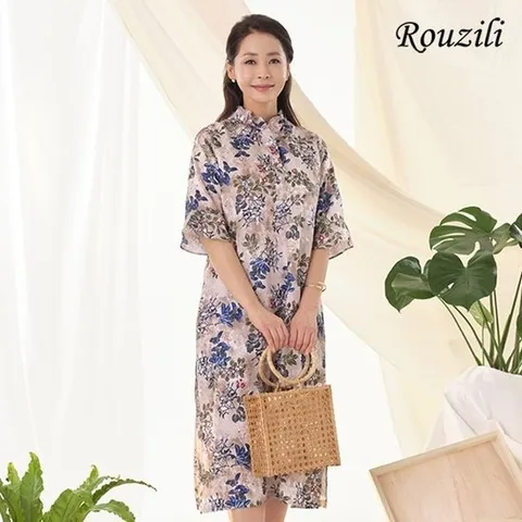 [로질리]앤코풍기인견원피스 베이지