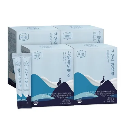 [바른] 맛있는 저분자 산양유 단백질 스틱 30포x4박스(총 120포)