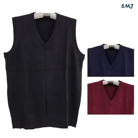 SMJ1435 잔피엘 울혼방 브이넥 니트 조끼 남자 무지 니트 조끼