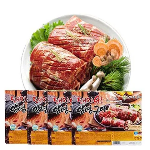 엄마손 돼지왕 양념구이-1박스(1.3kgx4통)16대-무뼈갈비16인분