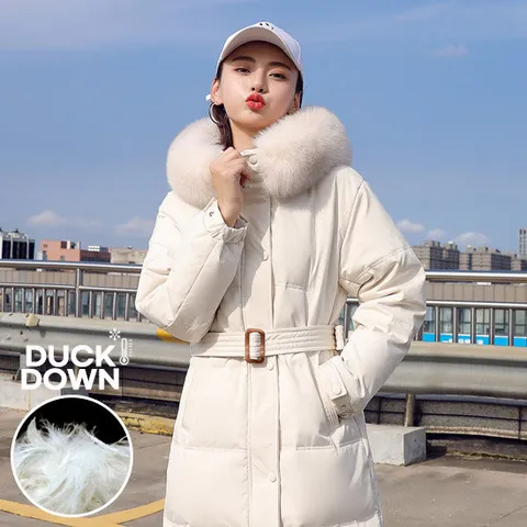 [이쁘다] 막시 덕다운 후드퍼 롱패딩