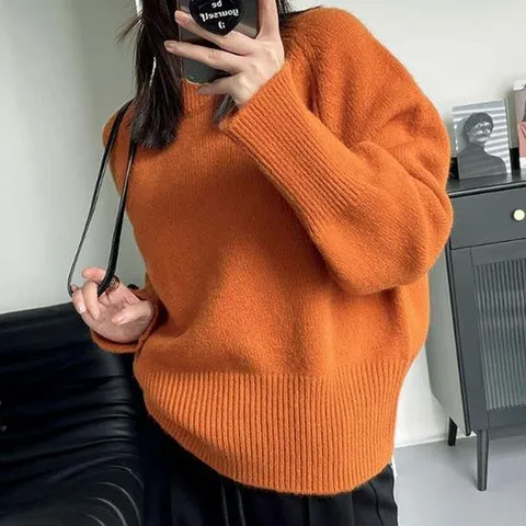 여성스웨터 루즈핏 니트 티셔츠 여자 데일리 가을 겨울 캐주얼룩