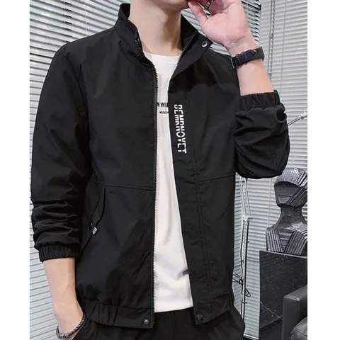 항공점퍼 남자 데일리 봄 가을 상의 영문 포인트 하이넥 점퍼