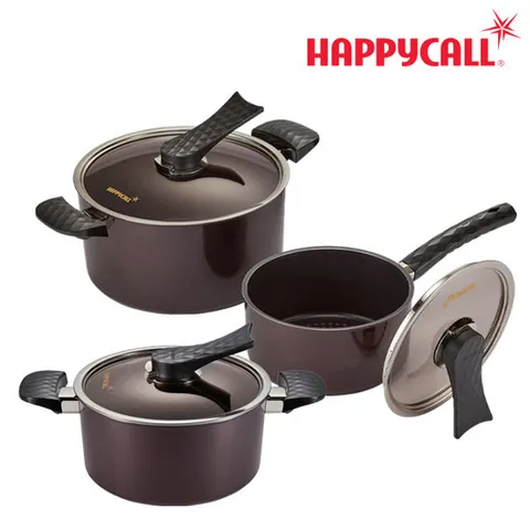 [본사직영] HC해피콜 다이아몬드 IH 냄비 3종 세트 A
