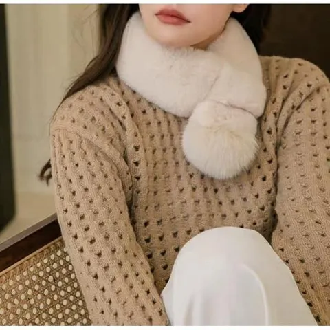 [벨라도이][BELLA.DOI] 100% 천연 폭스 방울 렉스 머플러 (91699