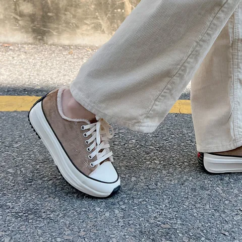 [SOVO] 바이코 털안감 레이스업 스니커즈 5cm