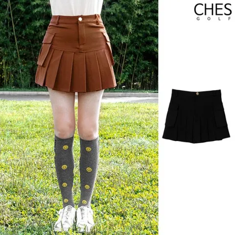 [체스]플론 여성골프 사이드포켓 스커트