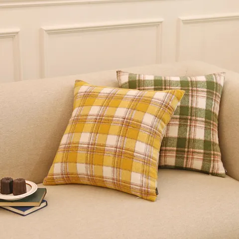 데코토닉 스너그 체크쿠션커버(컬러2종)