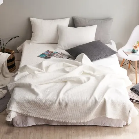 순면 워싱 피그먼트 프릴 침대 스프레드 킹 200x230