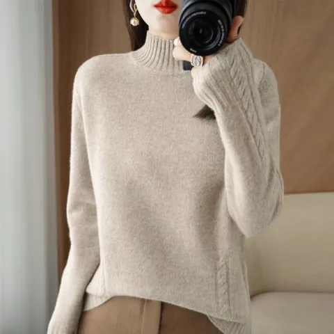 [어썸][단독특가]E케이블 포인트 반폴라 니트_259185