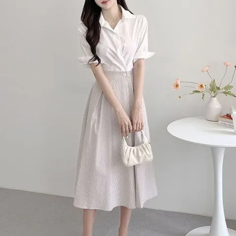 오피스룩 원피스 단정 깔끔 하객룩 투피스디자인