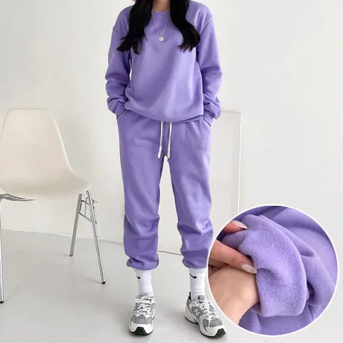 [비비드글램]피키 기모 트레이닝 세트 4color [맨투맨+바지] 겨