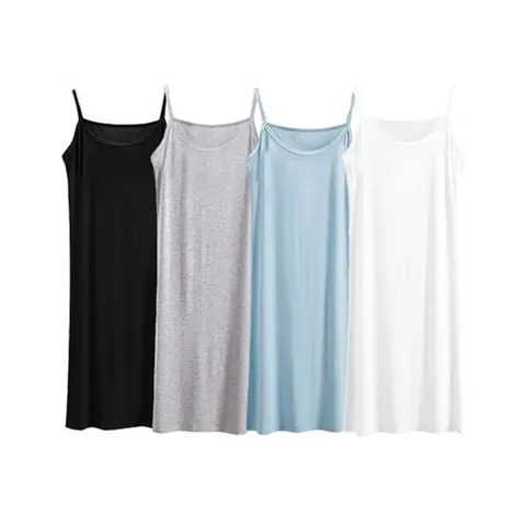 여성 롱원피스 4컬러 1P 모달 스판 끈나시 여름 치마