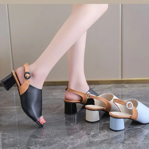 비치샌들 토오픈 슬립 슬링백