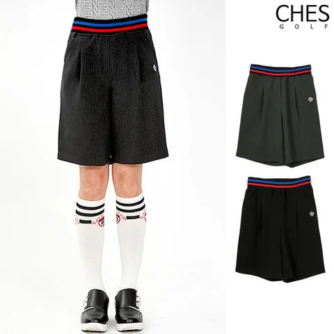 프틴 여성골프 체크 5부 버뮤다 반바지